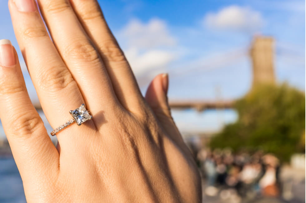 Is it better to get an engagement ring too big or too small? Sparkle